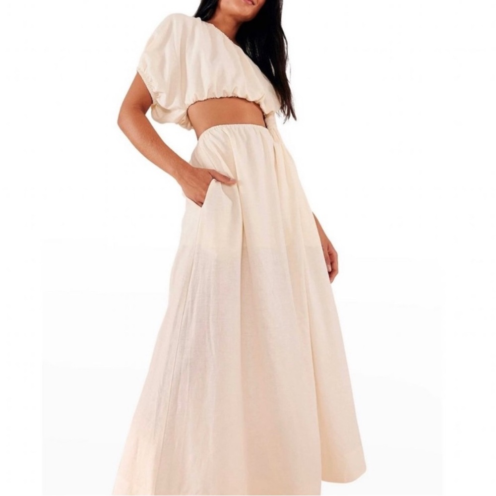 FARM Rio Cream One Shoulder Dress